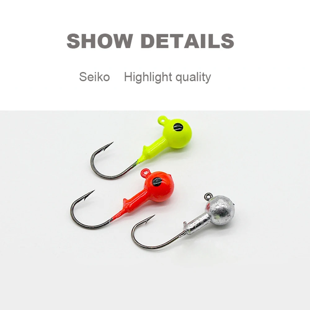 Anzuelo de pesca con cabeza de plantilla, cebo duro de gusano blando, anzuelo para pesca de plomo, 1,8g ~ 14g, 10 piezas - imagen 2