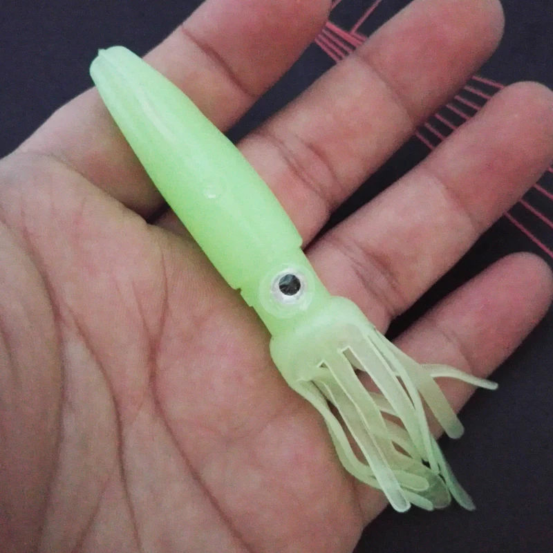 POETRYYI-señuelo de pesca Artificial de silicona, cebo suave de 10cm/8g, pulpo luminoso, atún, aparejos de pesca nocturna, 1 unidad - imagen 3