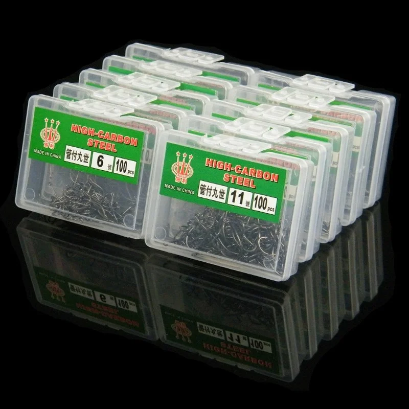 Juego de anzuelos de acero al carbono para pesca, conjunto de anzuelos para pesca de mar, accesorios de pesca, 1 caja - imagen 2