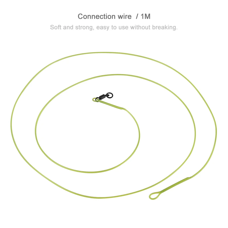 Mosodo-Línea de plomo para pesca de carpa, hilo de pesca de nailon Mono de 1M 30lb con Spinner, cambio rápido, núcleo de plomo giratorio, gancho de enlace - imagen 3