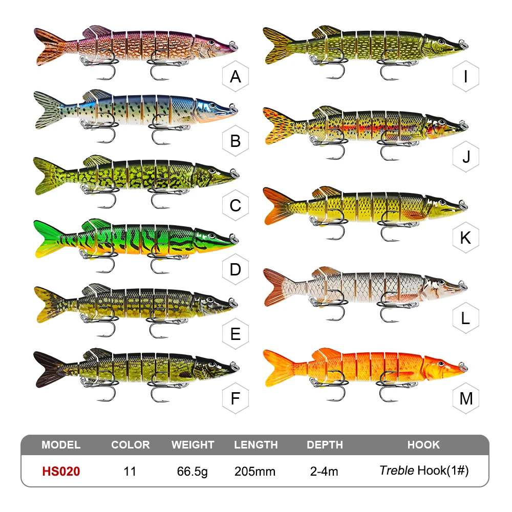 8" Pike Mediano 20CM Cebo Grande 66G 1/0 # Señuelo de Lucio Artificial, cebo realista, Crankbaits, Wobblers de pesca, Swimbait, señuelo de pesca de mar - imagen 2