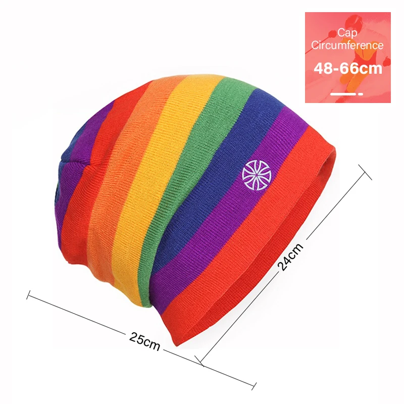 Mosodo-gorros térmicos de esquí para hombre y mujer, gorros cálidos con tiras de Color, gorros de lana de punto para Snowboard y senderismo, Unisex - imagen 3