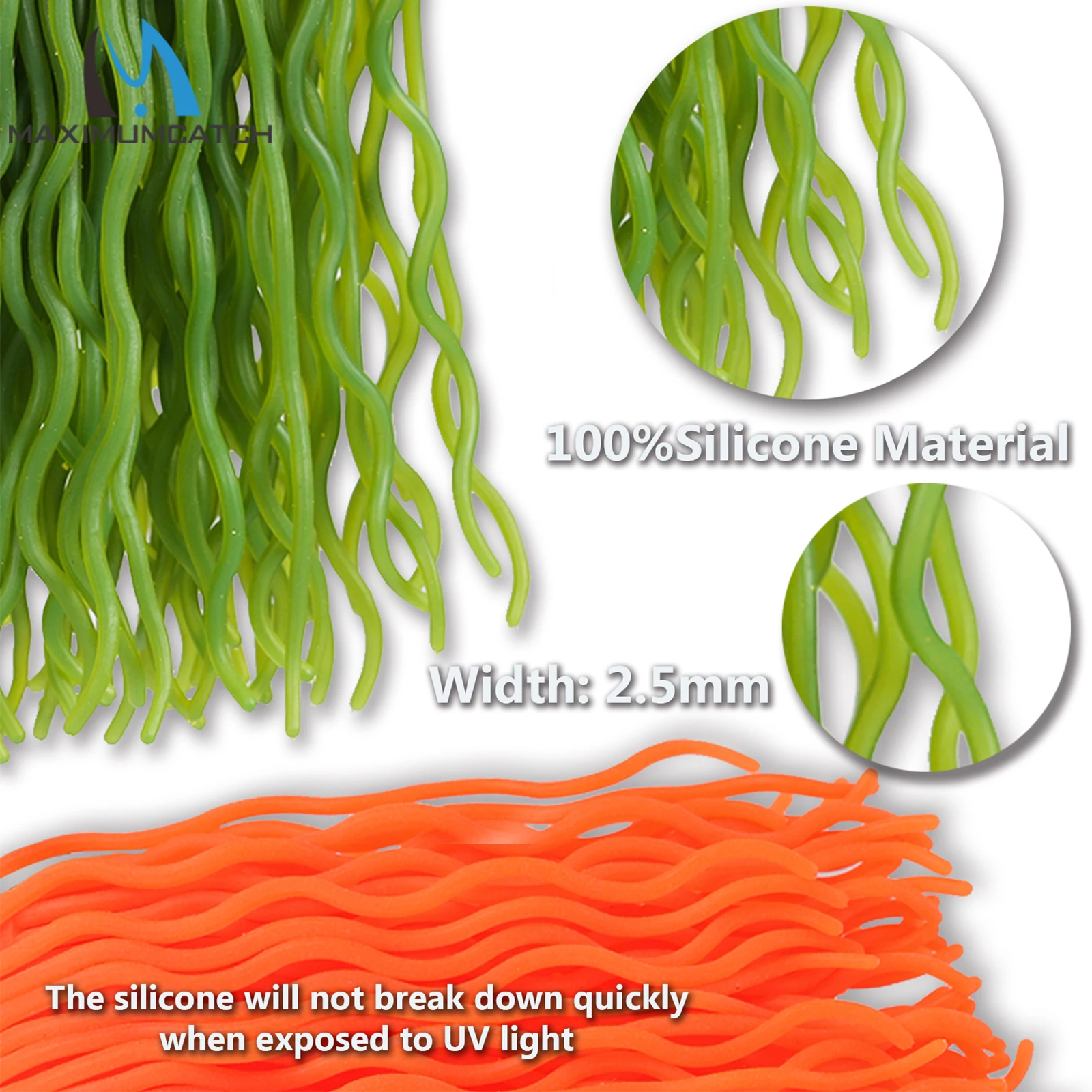 Maximumcatch 60 hebras suave gusano cuerpo Squirmy Worm mosca atado materiales-cuerda de goma moscas cebos silicona Wiggly pesca Lur - imagen 4