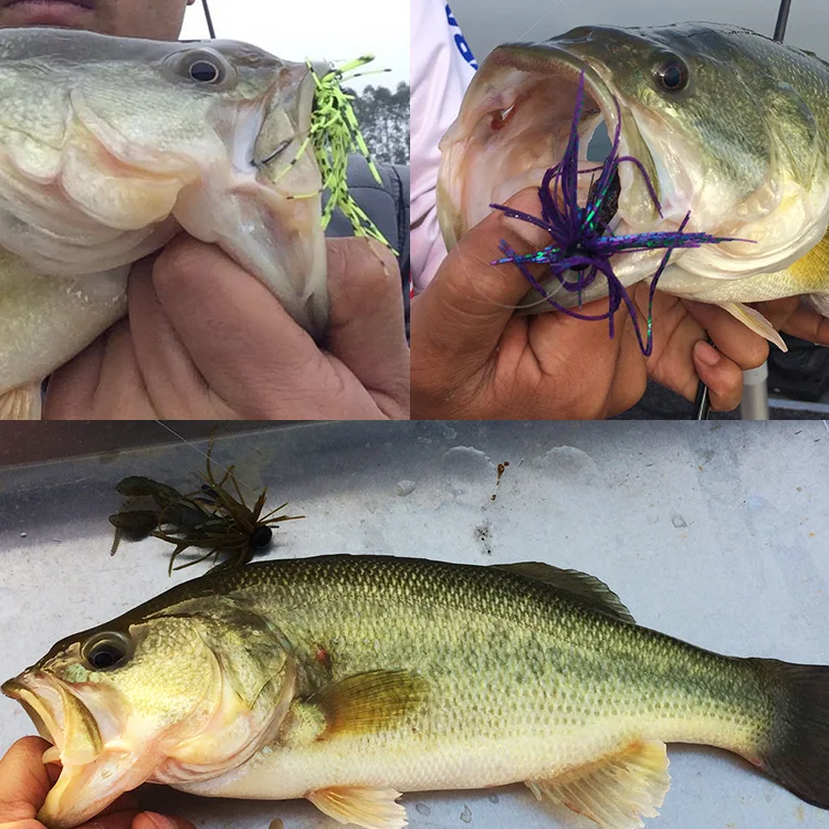 Jig pesca señuelo falda goma BKK9050 #   Pesca cebo artificial Jigs de pesca cabeza Bass Jig 5g 7g /10g/14g - imagen 5