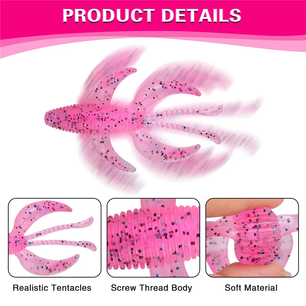 Señuelo de pesca de gusano suave de silicona, 3,2g/6,2g, camarón, lagartos, plantilla flotante, Wobbler, equipo para pesca, 30 Uds. - imagen 4