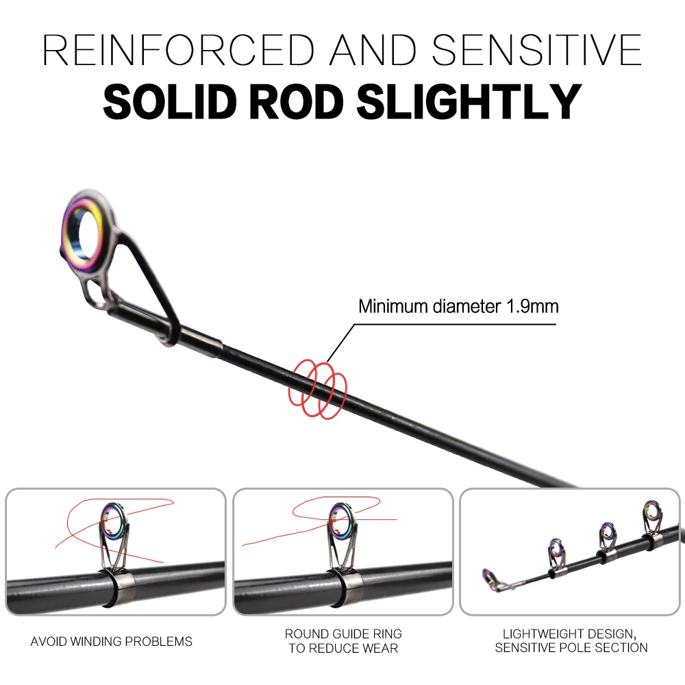Caña de pescar giratoria de 2021 m, 1,8 m, 2,1 m, 2,4 m, 2,7 m, 3,0 m, 3,6 m, juego combinado de carrete telescópico de carbono - imagen 3