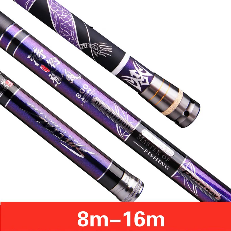 Caña De pescar De sección larga, caña De mano superdura, fibra De carbono, aparejo De pescado para aguas profundas, 8m-16m, 19 28 Tune, 46T - imagen 2