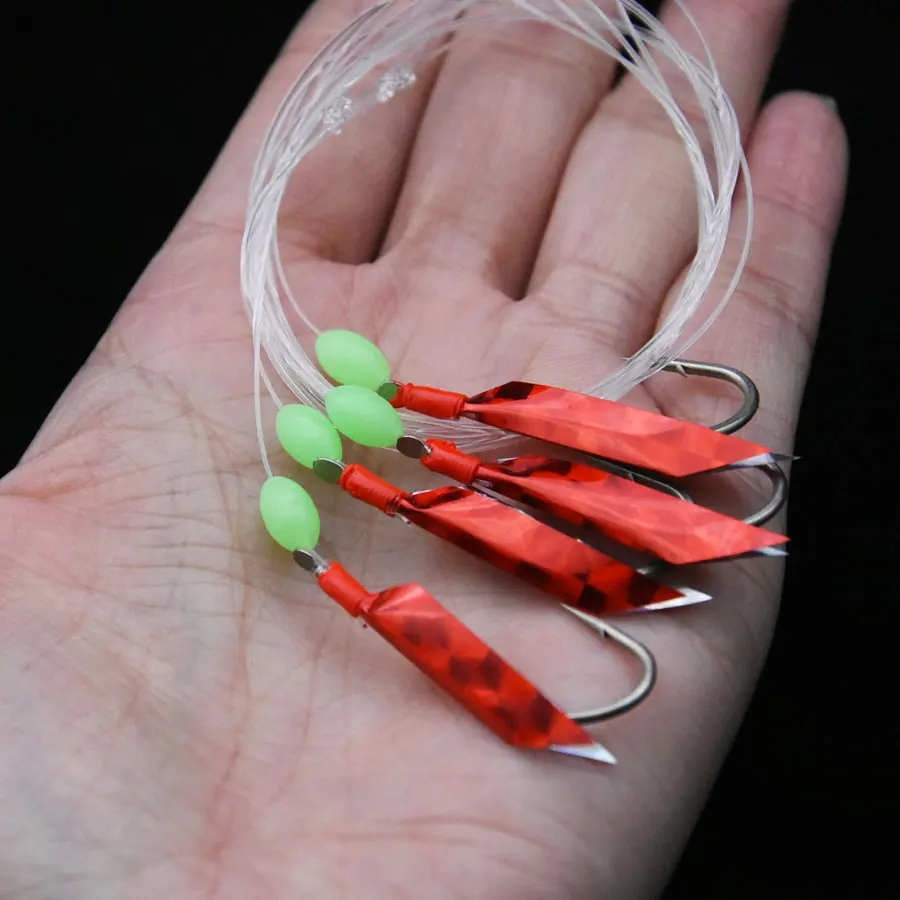 JYJ-aparejos de pesca de 4 brazos, aparejos de pesca, aparejo de pargo de mar, aparejo de arenque, 5 bolsas - imagen 5