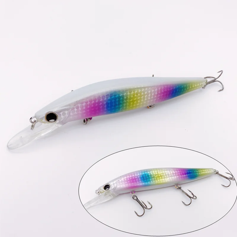 Señuelos de pesca de 14g/11,5 cm, cebo duro flotante Minnow Crankbaits Wobblers Pike Long Casting Minnow Lure depth0.5-1m - imagen 4