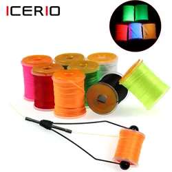 ICERIO 1 carrete 200D Material de hilo de atado de moscas fuerte para tejer serpentina grande ninfa moscas de agua salada soportes de bobina estándar