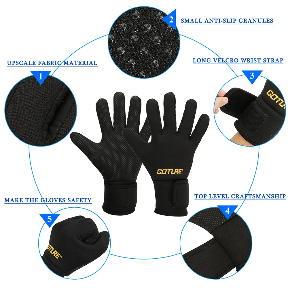 Goture-guantes de pesca impermeables para hombre y mujer, manoplas de dedo completo L/XL para ciclismo, senderismo, escalada, antideslizantes, Invierno - imagen 4