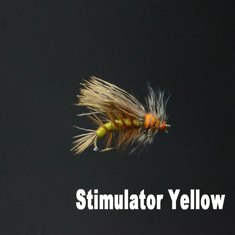 Estimulador surtido de 4 estilos Amarillo/Oliva/Naranja/Royal Imitando varios Stonefly/Caddis 5 piezas 10 # -12 #   Pesca de trucha con moscas secas - imagen 2