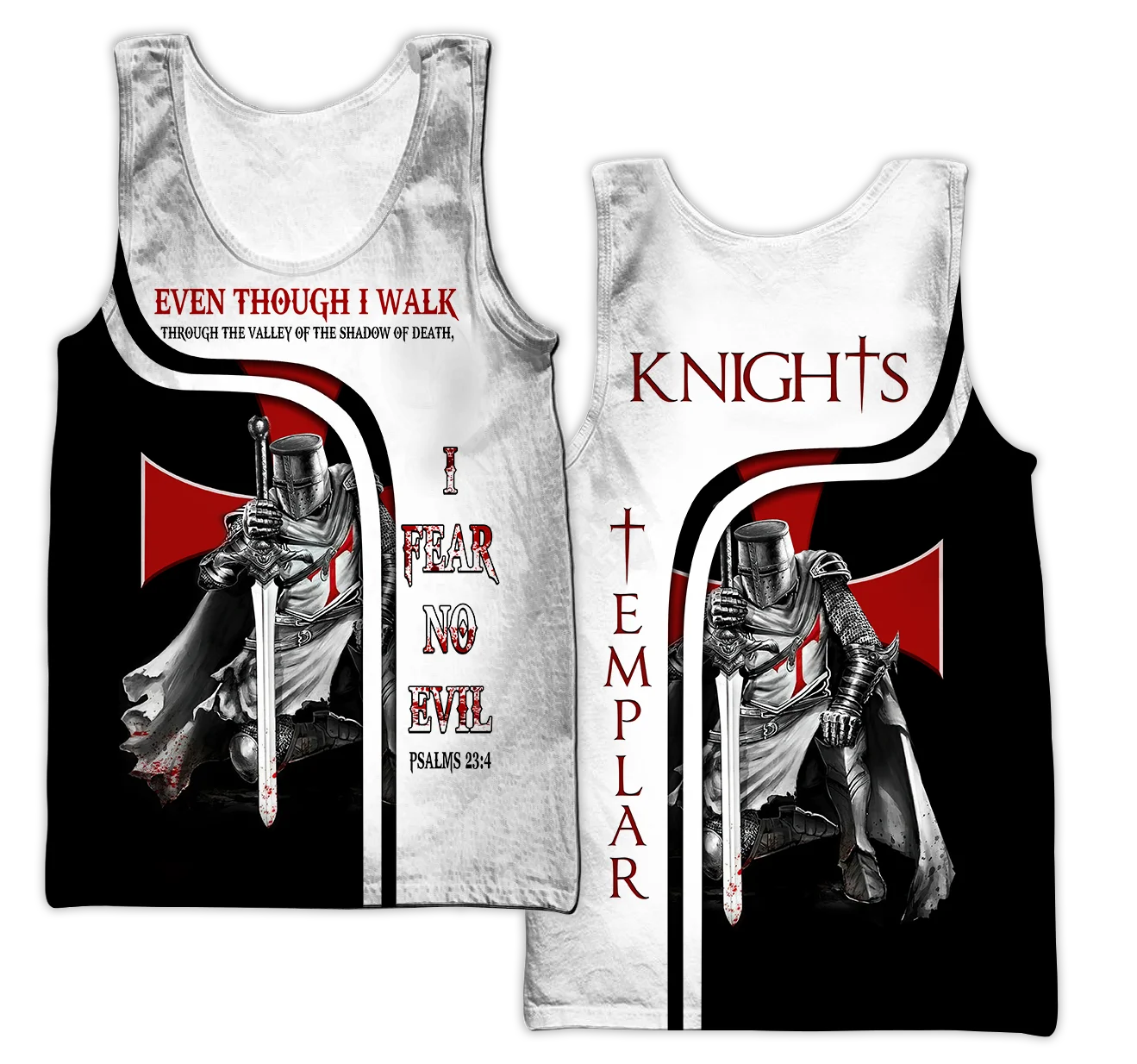 Brave Knight Templar-Chaleco con estampado 3D para hombre, camiseta sin mangas a la moda Harajuku, ropa de calle de verano, camiseta sin mangas Unisex BX005 - imagen 5