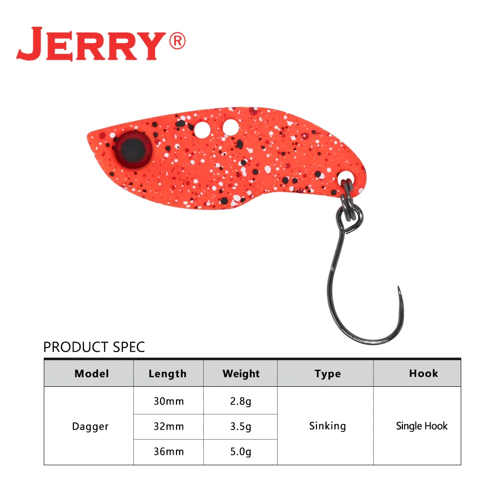 Jerry Dagger 1 pieza 2,8g 3,5g 5g hoja de pesca giratoria VIBEs hundimiento cebo de cuerpo duro Metal VIB señuelo Tengsten