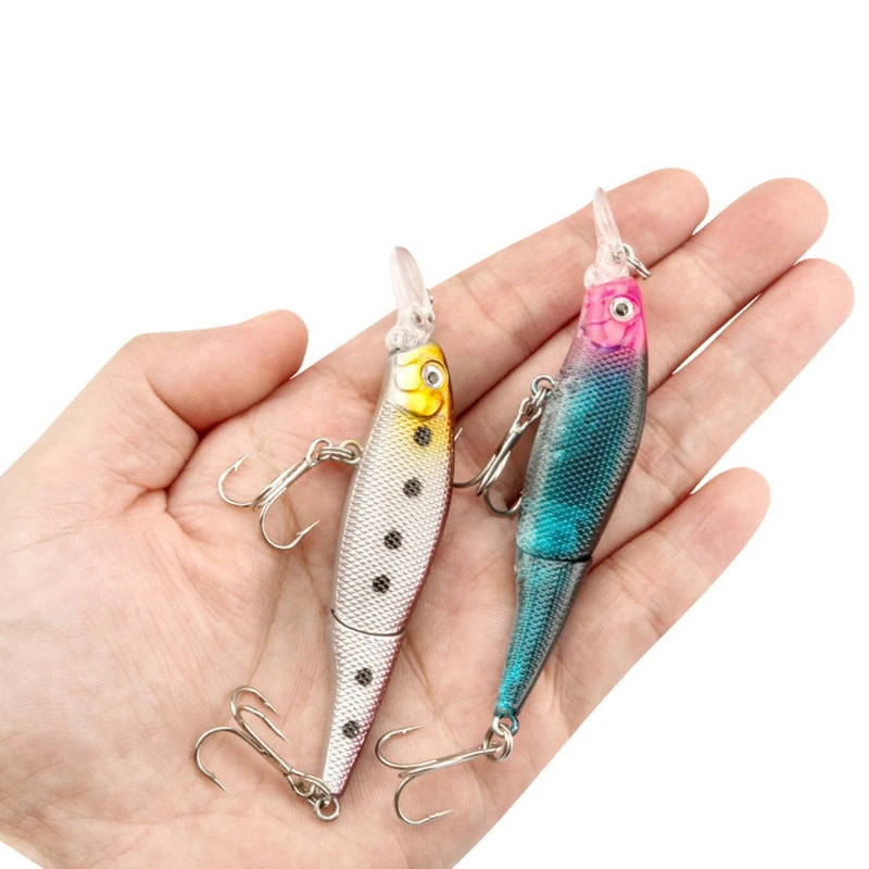 Señuelos de Pesca articulados Minnow, aparejos artificiales, secciones Wobblers, cebo SwimBaits para lucio y lubina, carpa Isca, 7,4g, 8,5 cm, 1 pieza