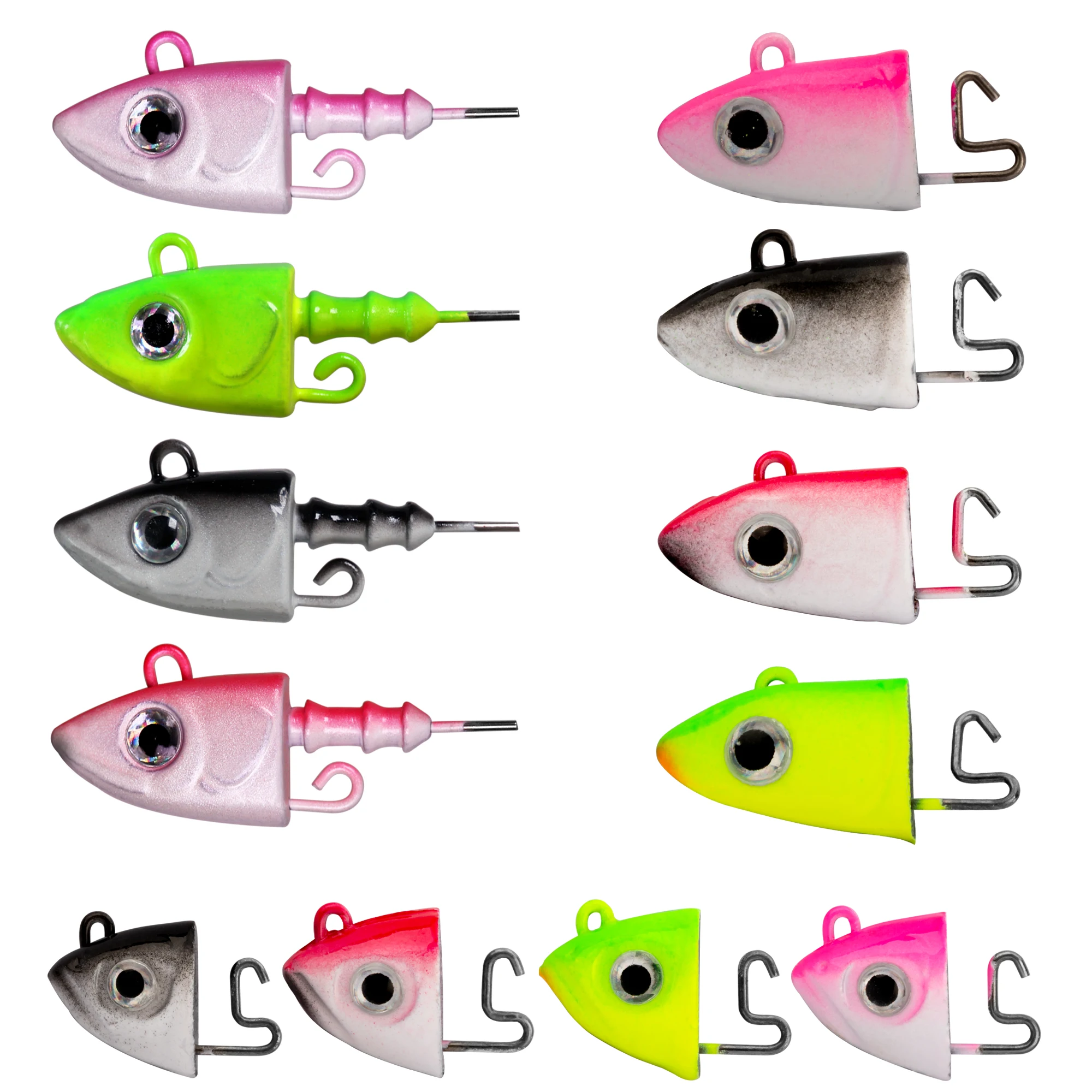 THKFISH 2 uds anzuelos de pesca con cabeza de anzuelo 10g 12g 25g cabezales de Jigging para ojos cebo duro # Gancho de púas de acero rico en carbono 3/0 para gusano blando - imagen 4