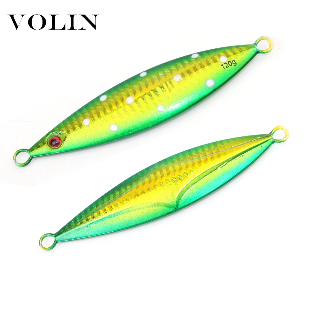 VOLIN-señuelo de pesca de Metal, cebo de pesca de Jigging lento, aparejos de pesca artificiales, 60g, 80g, 100g, 120g, 1 pieza, nuevo - imagen 3