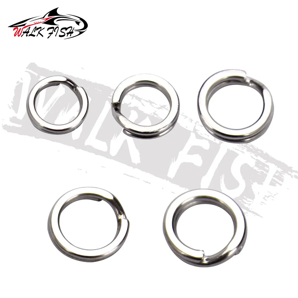 WALK FISH-anillo dividido de acero inoxidable, anillos surtidos de aparejos de pesca, señuelos blancos, Crankbait, cebo duro de pesca, 200 Uds. - imagen 3