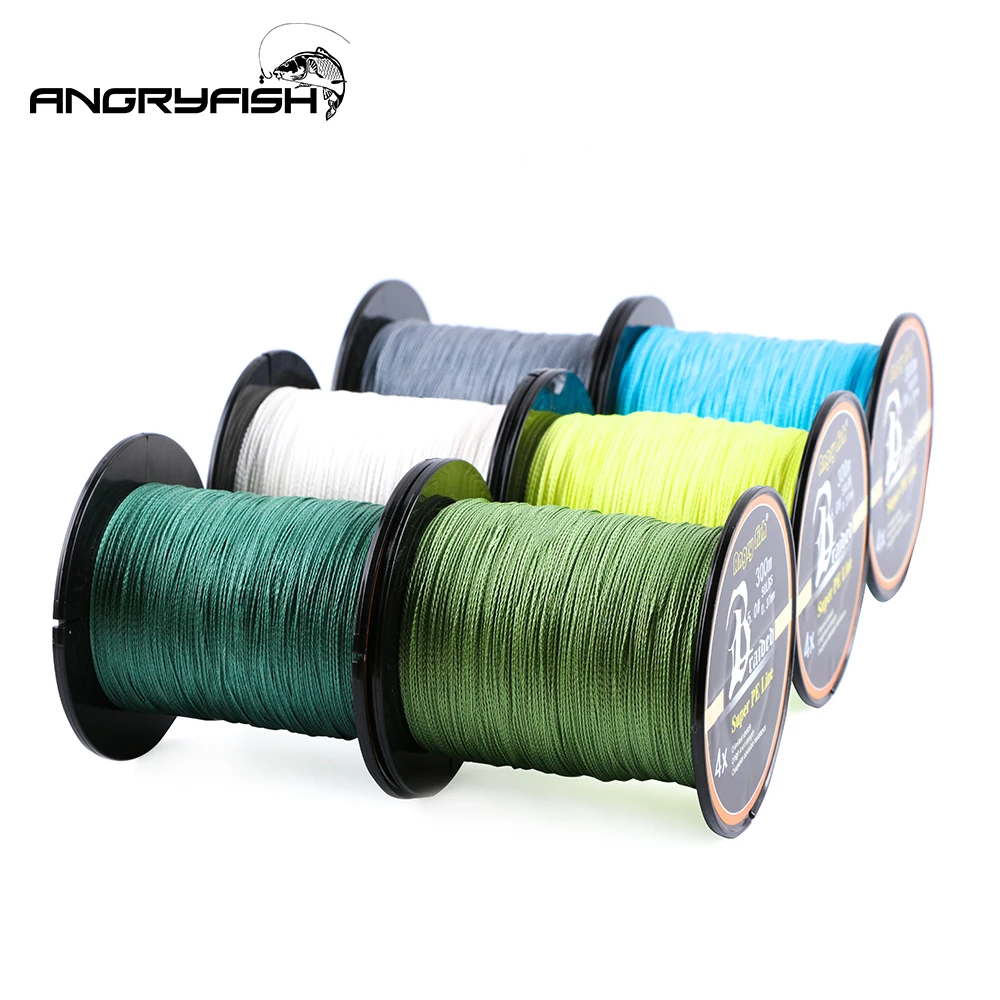 ANGRYFISH-línea de pesca trenzada de 4 hebras, 300M/500M, 8 colores, Super PE, fuerte resistencia - imagen 5