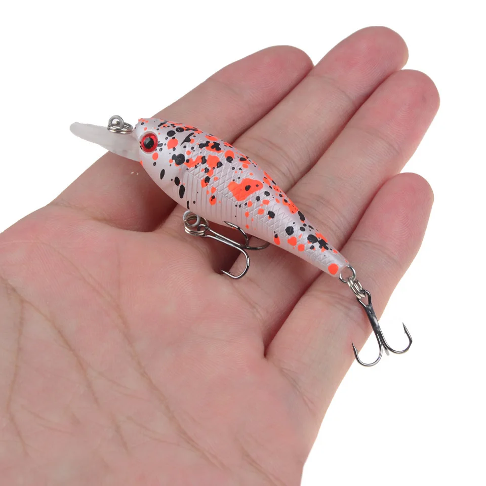 Señuelo de pesca flotante Minnow Wobblers 6,5 cm 4,8g Crankbait cebo Artificial duro lucio trucha carpa pesca 3D ojos pesca - imagen 4