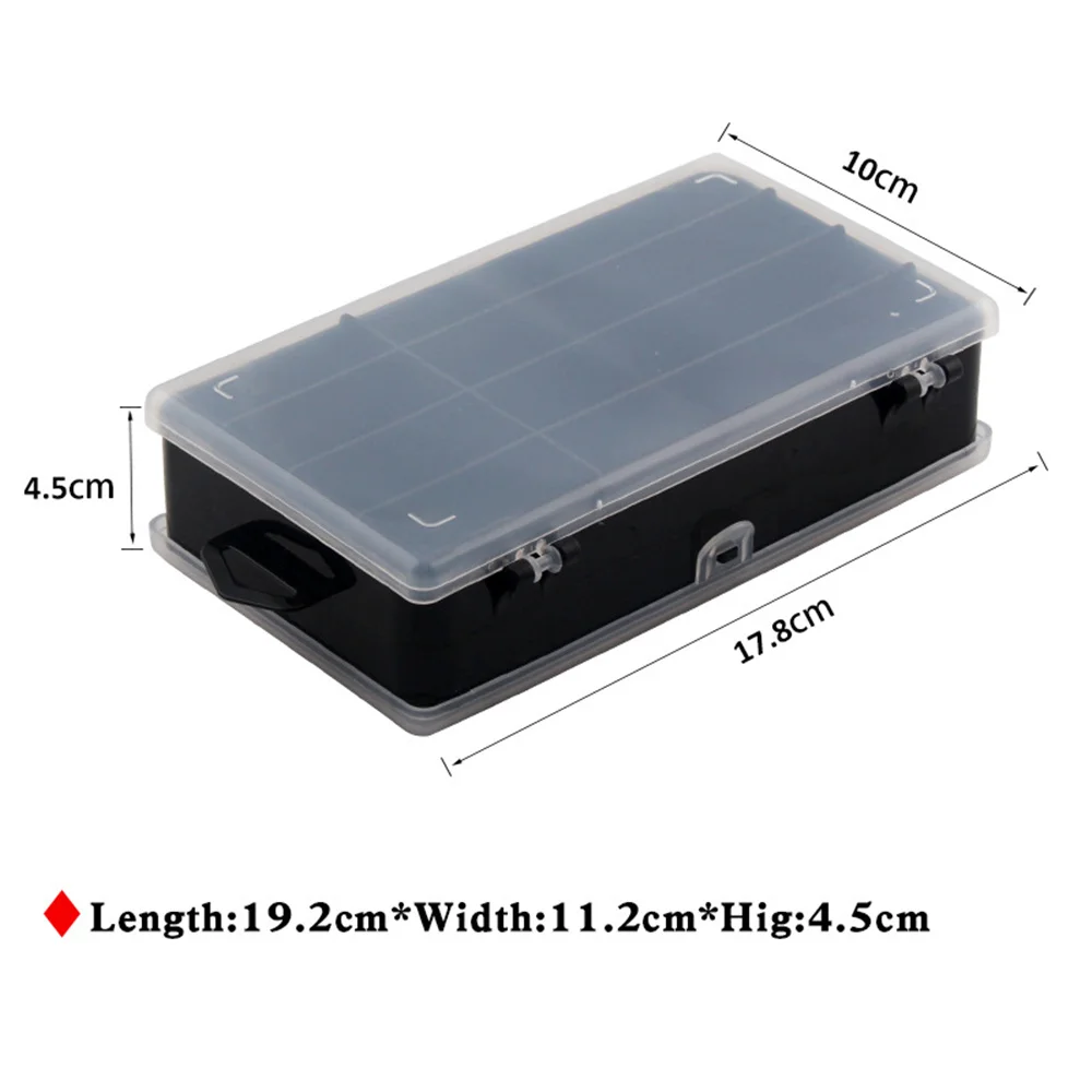 Caja de señuelos de pesca con 13 compartimentos, accesorios de pesca, cajas para anzuelos, estuche de almacenamiento, caja de aparejos de pesca de alta resistencia de doble cara - imagen 5