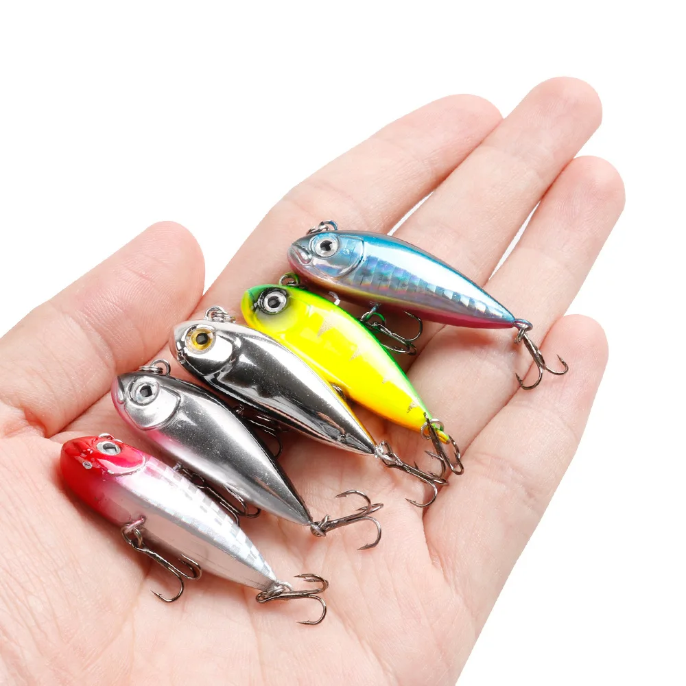 MAGBLUE-señuelo de pesca, cebo duro VIB, ojos 3D, 4,5g/4,5 cm, Crankbait Wobblers con anzuelos triples, aparejos de pesca, 1 unids/lote - imagen 2