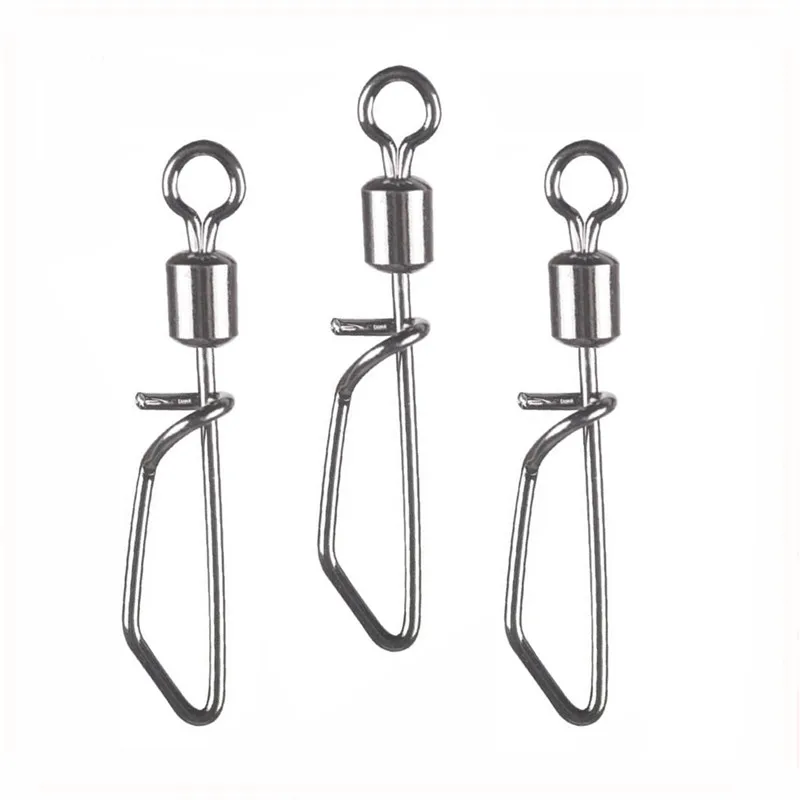 1000 piezas 2 #   4 #   6 #   8 # 10 #   Conector giratorio de rodamiento de pasador de pesca a presión de acero inoxidable para accesorios de aparejos de señuelo de anzuelo - imagen 5