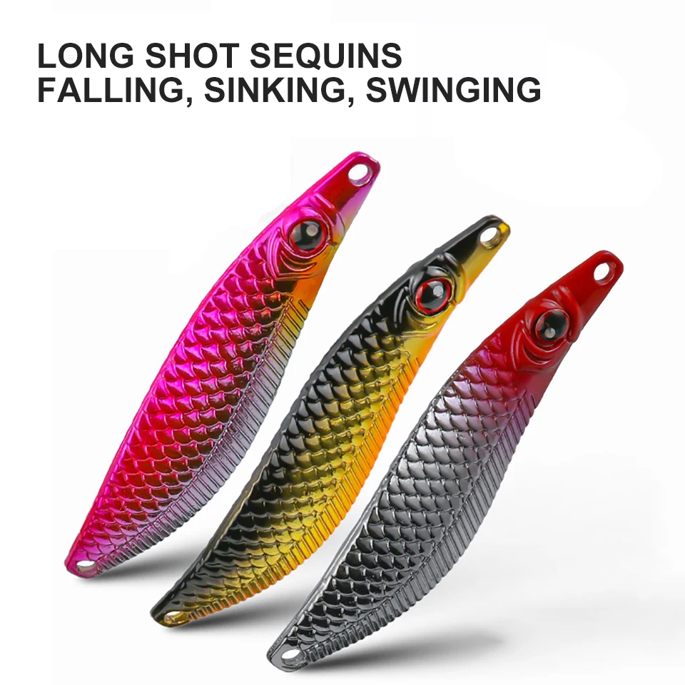 WALK FISH-señuelo de pesca de 1 cuchara de piezas, 5/7/10/15/20g, Metal tipo S, lentejuelas, Wobbler, Swimbait, cebo de hundimiento Artificial de hielo de invierno - imagen 2