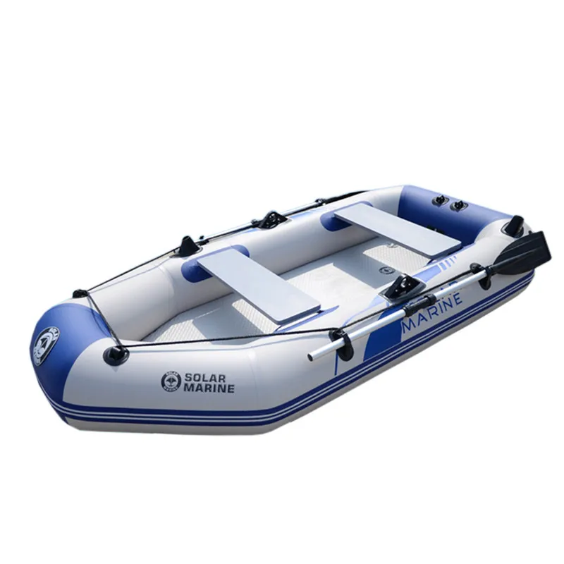 Kayak de remos de PVC, inflable familiar, deportes acuáticos, barco de pesca, canoa, bote, estera de aire inferior con accesorios gratuitos, 2,6 m, 3 personas - imagen 5