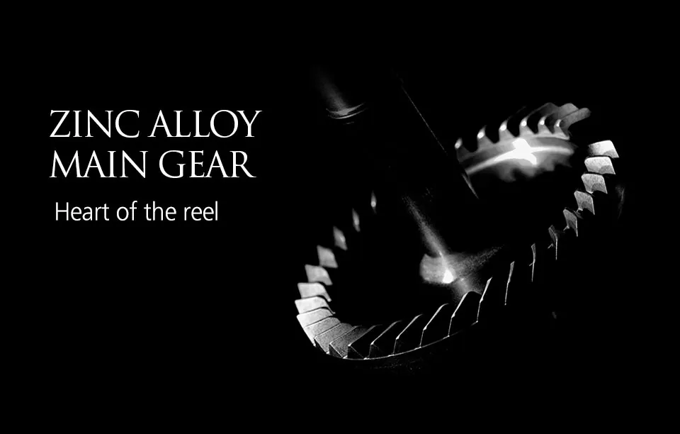 Un anuncio en blanco y negro para el equipo principal de aleación de zinc