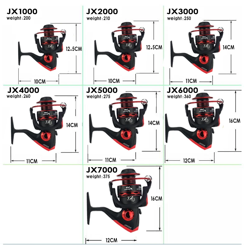 Carrete de pesca giratorio, carrete de Metal 12BB 5,5: 1, mango intercambiable izquierdo/derecho, aparejos de bobina de rueda de pesca - imagen 5