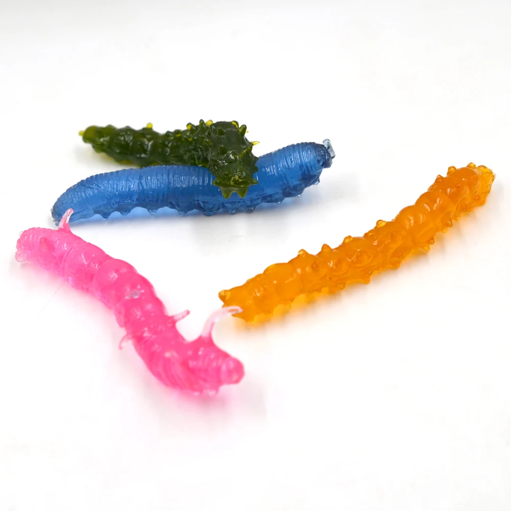 MNFT 12 Uds 75mm 4g larva señuelos blandos cebo TPR ambiental señuelo de pesca cebo de pesca de carpa Artificial de varios colores gusano suave - imagen 4