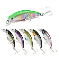 Señuelo de pesca de pececillos, cebo duro de plástico Artificial, Wobbler, ojos 3D, 55mm, 6,3g, 1 piezas
