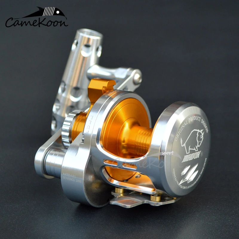 CAMEKOON-carrete de pesca Jigging, arrastre máximo de 30KG, para agua salada, para mano derecha, para arrastre de barcos, carrete de juego grande - imagen 2