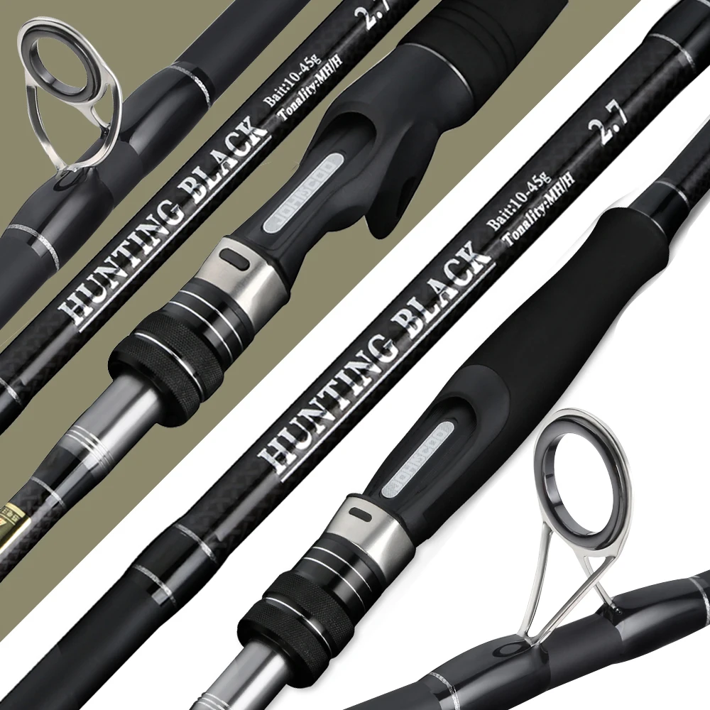JOHNCOO 2,7 m 3,0 m 3 secciones caña de pescar de carbono H/MH potencia 2 puntas caña de fundición giratoria viaje Ultra caña 10-45g caña de señuelo - imagen 2