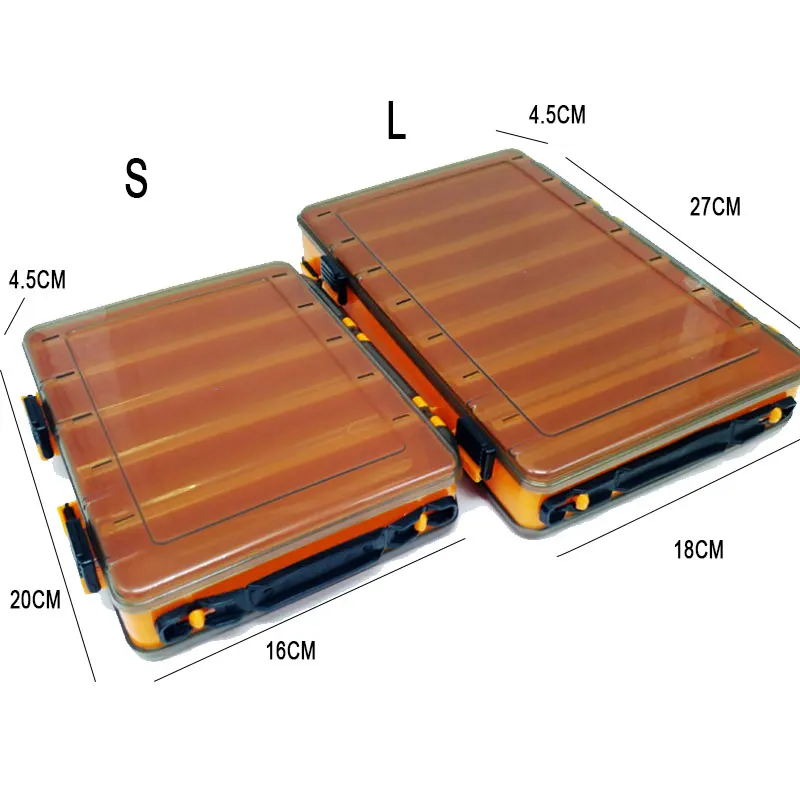 Caja de aparejos de pesca, almacenamiento de señuelos, 14 compartimentos, cajas de anzuelos de doble cara, contenedor de cebos, estuche de almacenamiento, accesorios de pesca - imagen 2