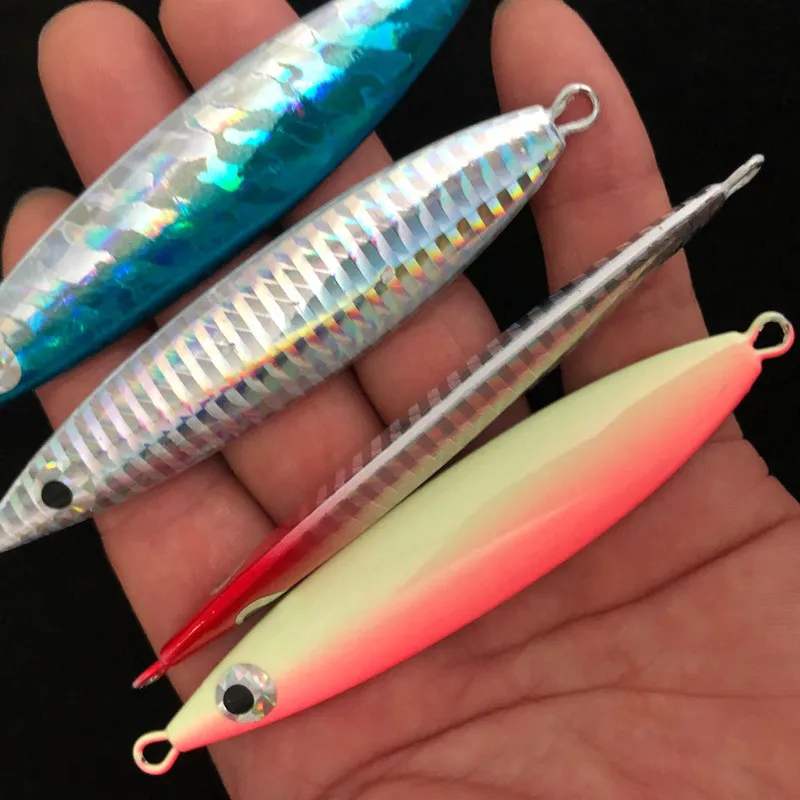 Cebo de pez de caballa, señuelo de pesca Jigbait de vibración lenta, 20g, 30g, 40g, 60g, plantillas de fundición larga, anzuelo de plumas, señuelos artificiales, 1 pieza en oferta - imagen 5