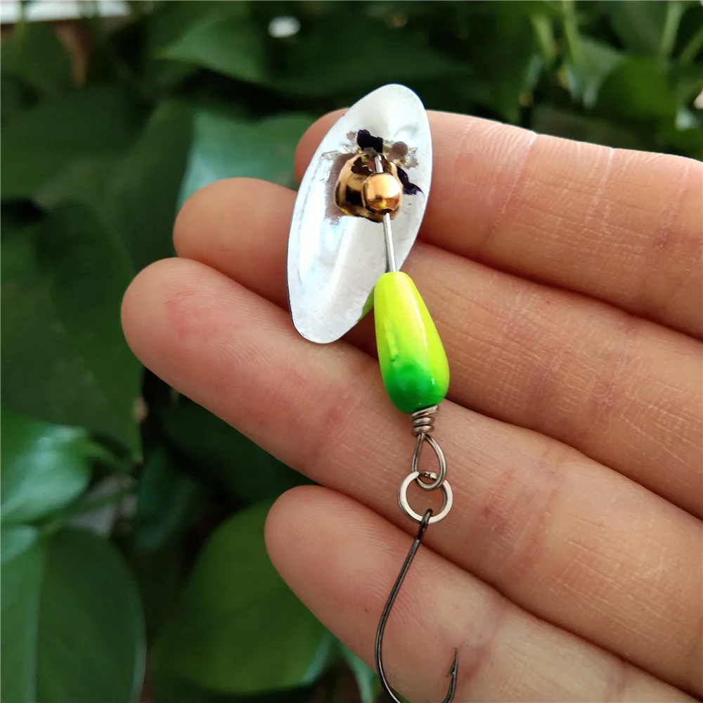 Swolfy 5 uds 2,5g/4,5g Mini anzuelo único señuelo de pesca Micro jigging Spinner cuchara cebo duro Crankbait Spinner aparejos de pesca - imagen 3