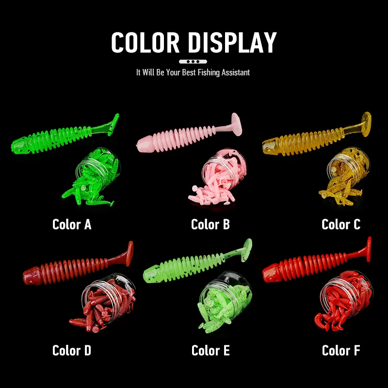 Ardea-Mini señuelo suave Wobblers, 40 unidades, 35mm, 0,6g, Nano t-tail, gusano Swimbait, silicona Artificial, trucha, lucio, perca, aparejos de pesca - imagen 5