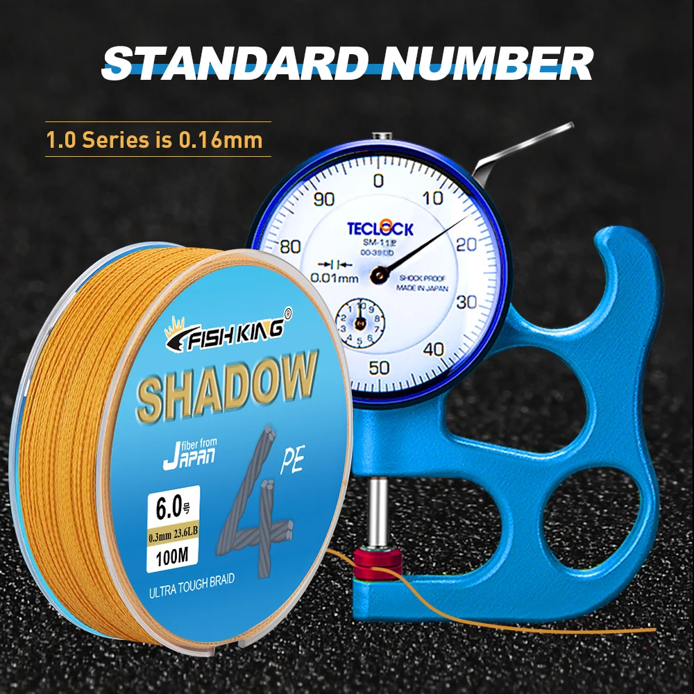 FISH KING-sedal de pesca de 100m, hilo de pesca trenzado de 4 hebras 8-90LB, con cable de tela para pesca de carpa, multifilamento de PE - imagen 2