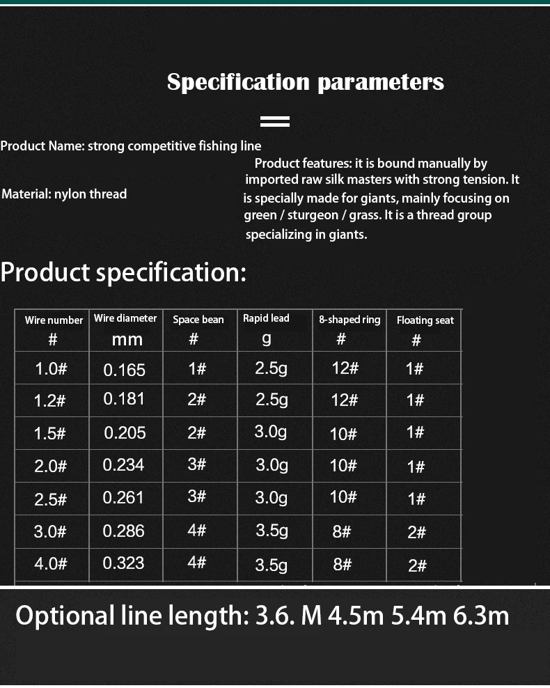 Juego de líneas de pesca de mano, accesorios de equipo de pesca de monofilamento, 1 Uds. - imagen 4