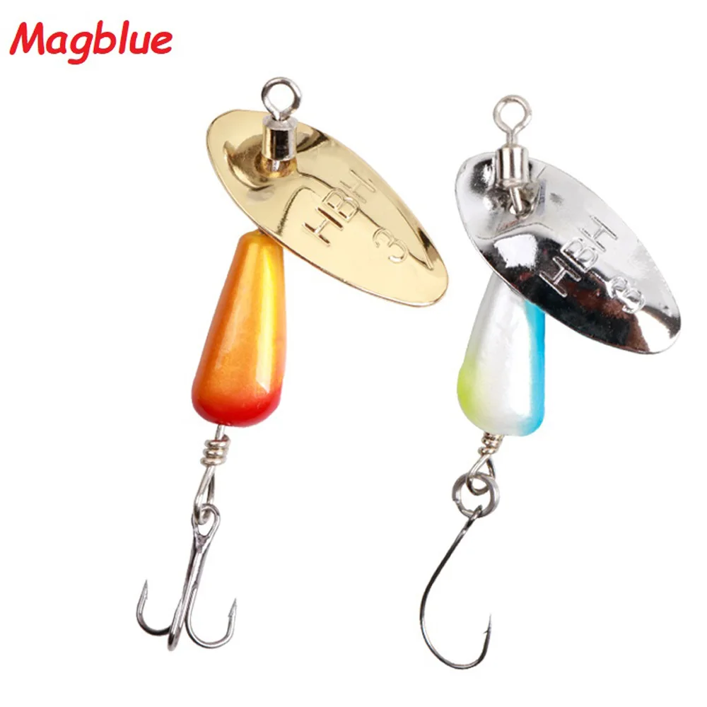 MAGBLUE 1 Uds Spinner giratorio señuelo de Pesca cuchara lentejuelas cebos de metal Wobblers Bass Pesca agitador de mano Makou aparejos de Pesca de lubina - imagen 2