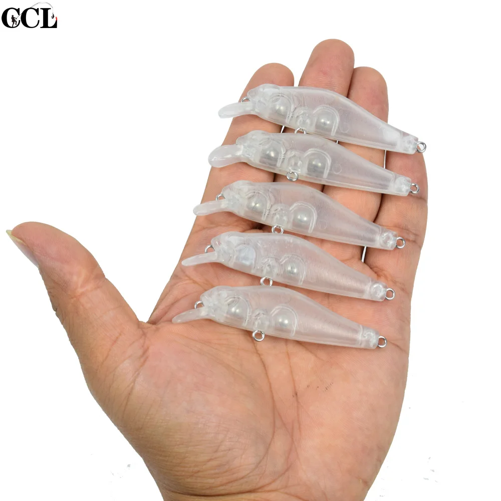 CCLTBA-SEÑUELOS de pesca para pececillos, 5 unids/lote, cebo para pececillos, 68,8mm, 5,6g, manivela sin pintar, trucha en blanco - imagen 4