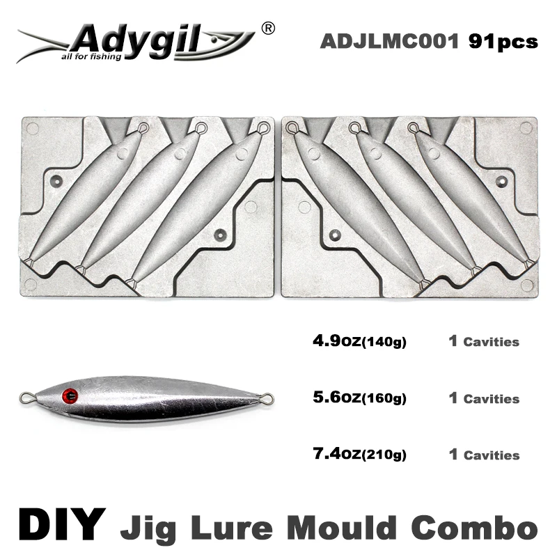 Molde para jig heads Adygil – 3 cavidades pesos 140 a 210g - imagen 2