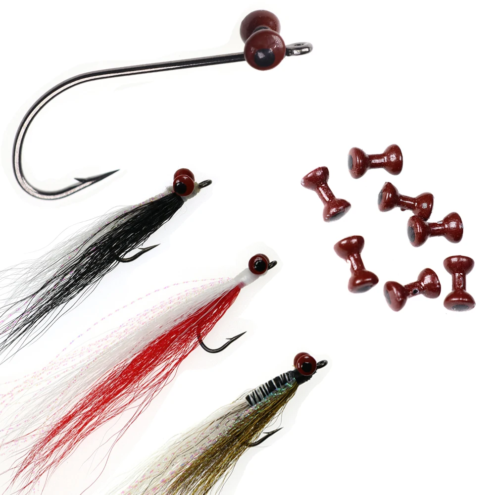 ICERIO cuentas de atado de moscas con ojos de plomo pintadas Rojas, Material de gancho de atado de mancuernas, 10 piezas - imagen 4