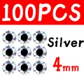 100pcs 4mm Silver