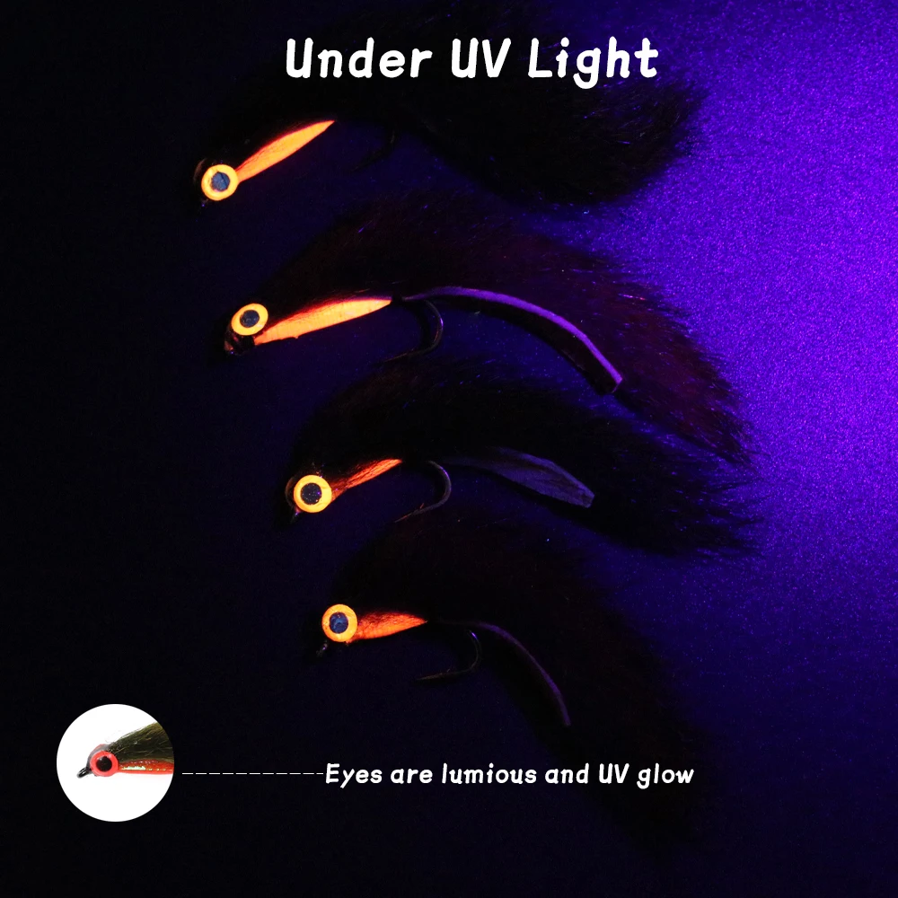 WIFREO-tira de ardilla Zonker, serpentinas de moscas con ojos brillantes UV, trucha, lubina, señuelo de pesca - imagen 4