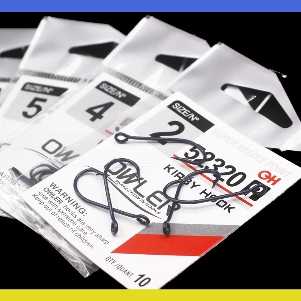 10 unids/lote azul ganchos de pesca de acero con púas agudas gancho afilado O'shaughnessy serie plantilla ganchos/Mar gancho anillado de agua salada - imagen 3