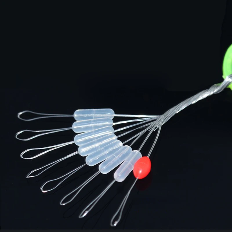 Simpleyi 10 unids/lote corcho de pesca Float 8 en 1 de caucho negro Oval tapón Space Bean conector de línea de pesca abordar Accesorios - imagen 4