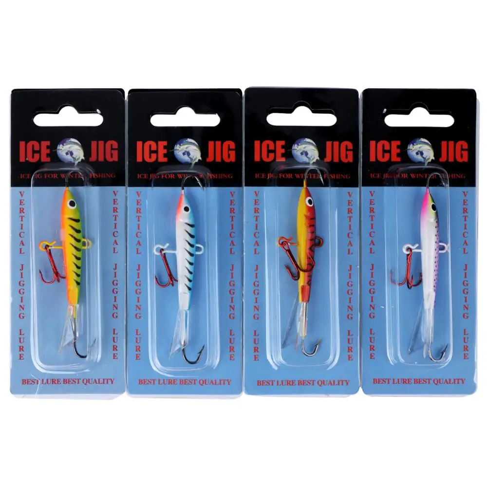 Goture-señuelo de pesca en hielo de invierno, equilibrador de 10 y 18g, plantilla de plomo, cebo Artificial duro con ojos 3D, anzuelo afilado para pesca de invierno Walleye - imagen 4